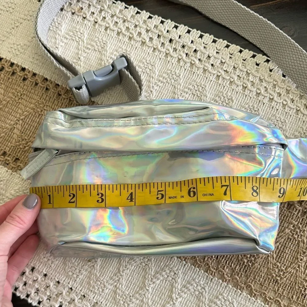 Holographic Silver Festival Fanny Pack Crossbody Purse